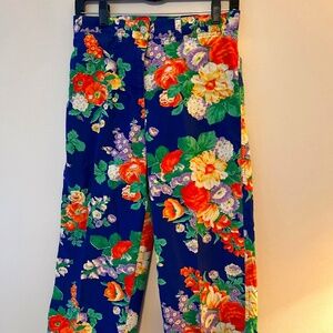 LRL Ralph Lauren Wide-Leg Floral Capri Pant - Size 4